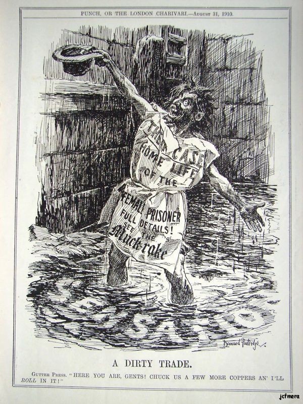 Antique 1910 Gutter Press Punch Print   DIRTY TRADE