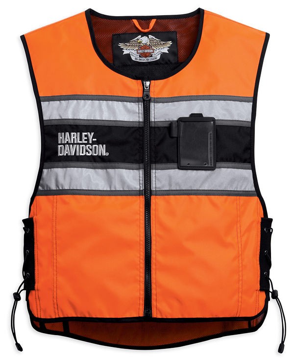 Harley Davidson Mens Hi Visibility Reflective Orange Vest 98172 08vm