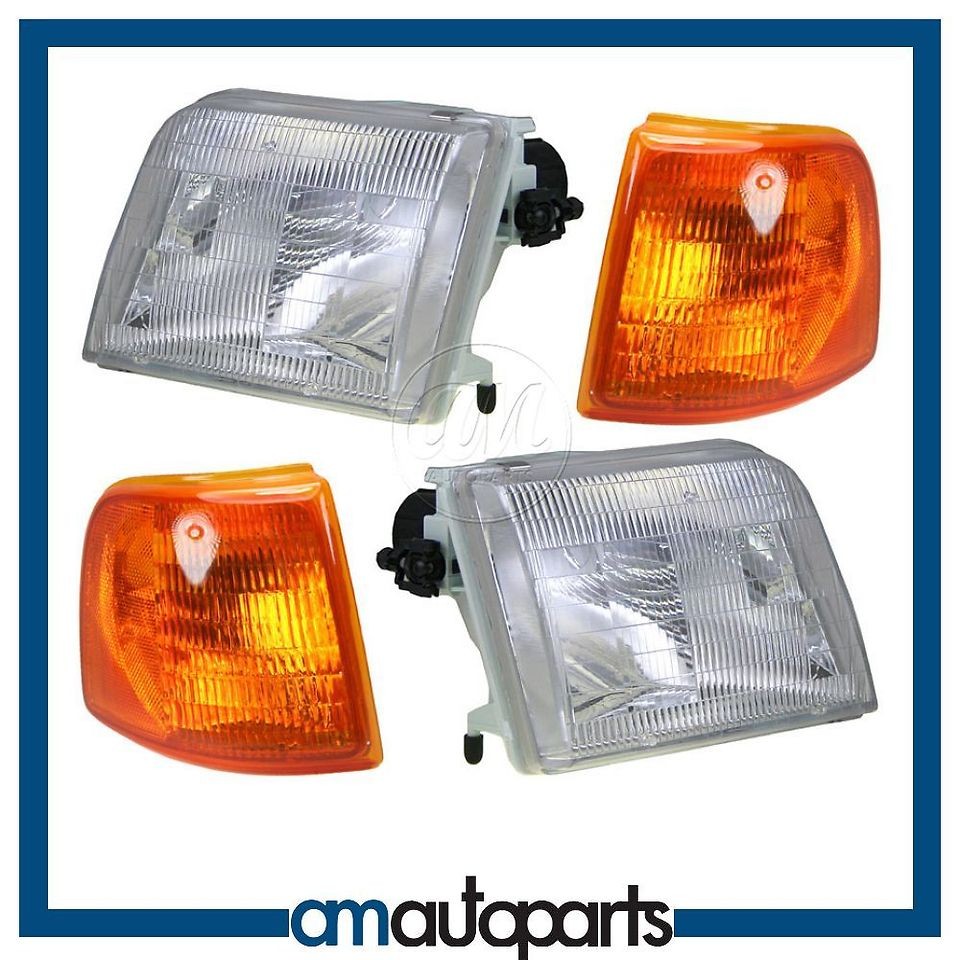 93 97 Ranger Headlights Headlamps & Corner Parking Lights Left & Right 