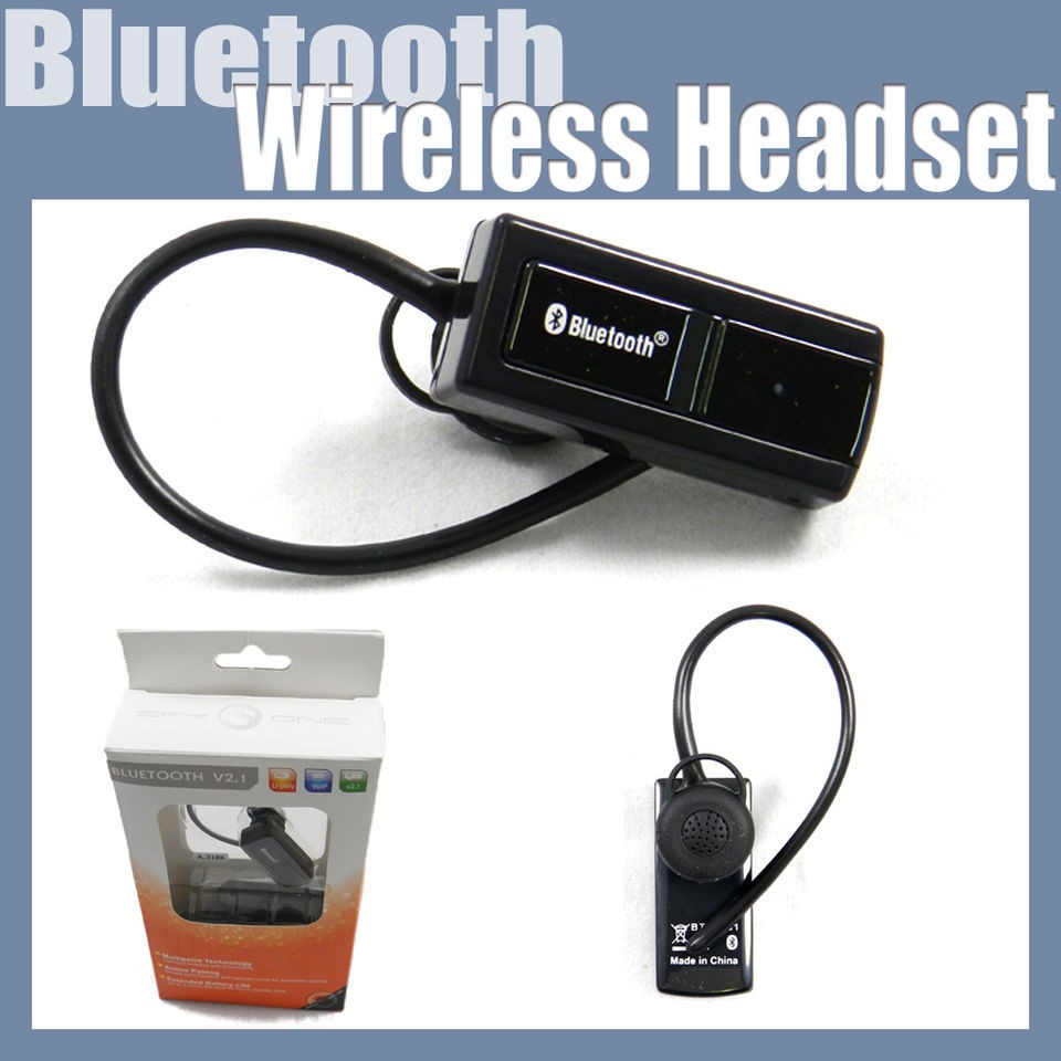 NEW MINI BLACK WIRELESS BLUETOOTH HEADSET w/ CHARGER for HTC Phones