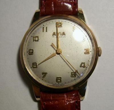 Men`s AVIA 15 jewels Vintage Wrist Watch Mechanical Swiss Made 