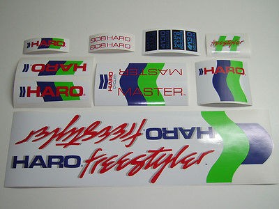 VINTAGE BMX HARO MASTER WHITE 1985 decals stickers set