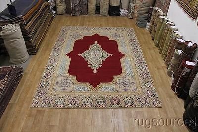   RED 9X12 LARGE KERMAN PERSIAN ORIENTAL AREA RUG WOOL CARPET