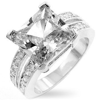 CARAT CZ CUBIC ZIRCONIA RING SIZE 5,6,7,8,9,10 PRINCESS CUT