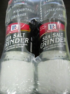 MCCORMICK SEA SALT GRINDER 6 PACK ADJUSTABLE TABLE SEA SALT GRINDER