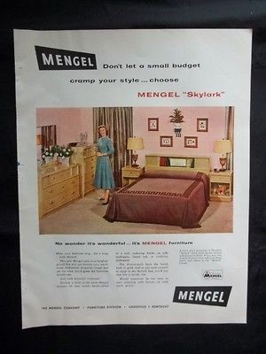 Original 1954 Mengel Skylark Furniture Vintage Ad