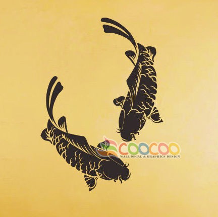 Wall Decor Decal Sticker Removable koi fish Carp 28