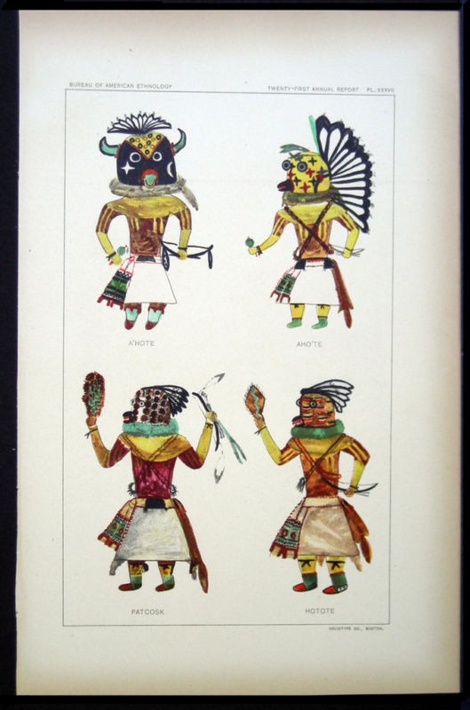 Antique Prints   Hopi Kachinas   Late 1800s   ~7 x 11