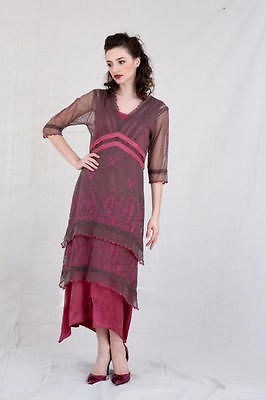 Romantic Nataya Titanic Dress 5901 Charcoal Berry Size Small