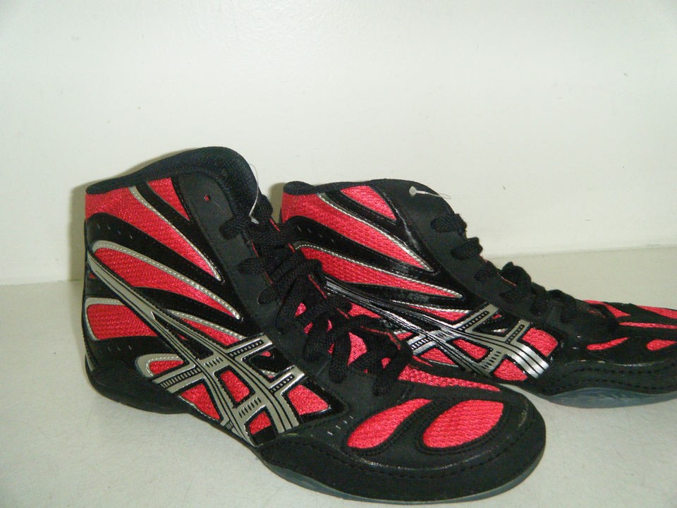 ASICS SPLIT SECOND Wrestling Boots Red/silver/bla​ck Mens Sz 9 US 