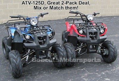 TWO New 125cc Youth ATV 125D Utility Quads 4 wheeler FREE SHIP +2 