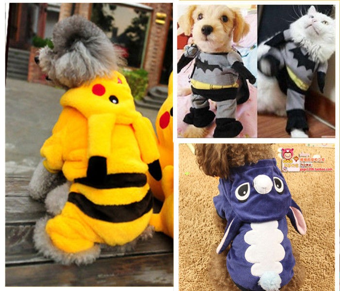 Pet DOG puppy Costume superman/Batman/ Rabbit//frog/pikachu Cosplay 