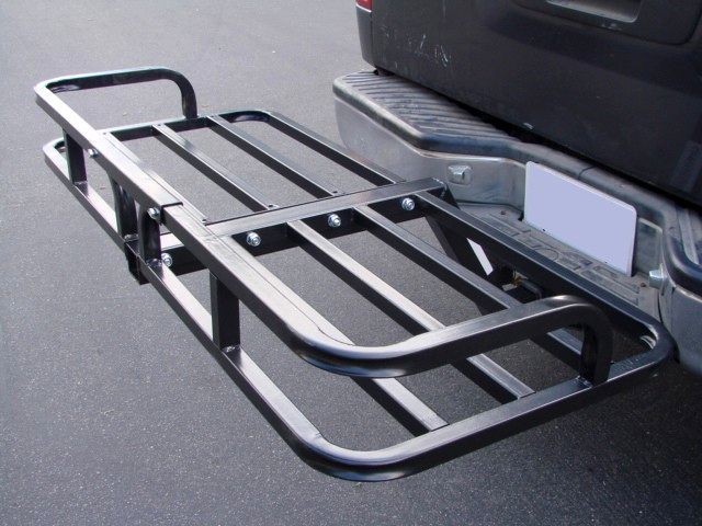 STEEL CARGO CARRIER LUGGAGE BASKET RECEIVER HITCH MOUNT HAULER CAR SUV 