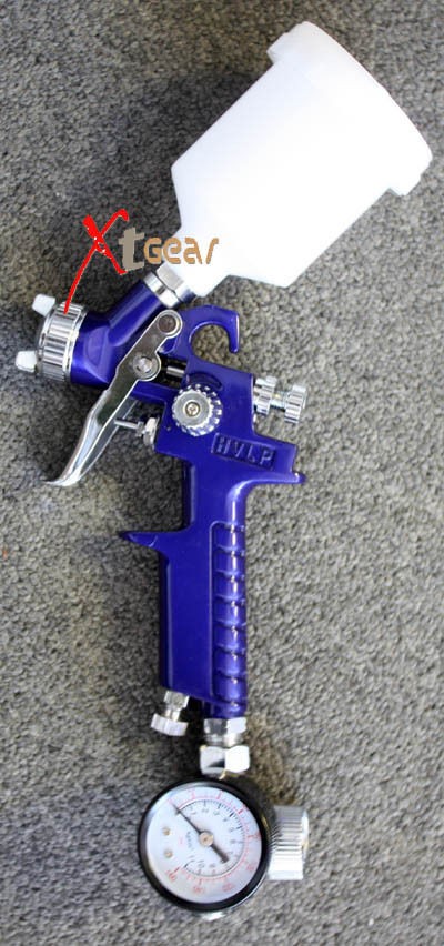 MINI HVLP AIR SPRAY GUN w/ Gauge Auto Paint Sprayer