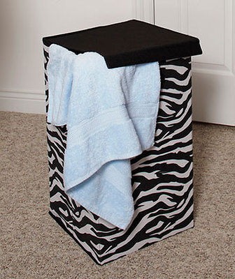 NEW Zebra Animal Print Storage Hamper for Laundry Room Closet Bedroom 