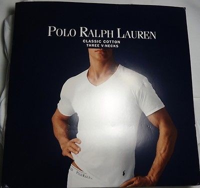 NEW Polo Ralph Lauren 3 Pack Classic Cotton V Neck T shirt (RL65) All 