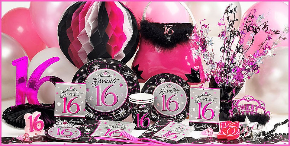 Sweet 16 Sixteen Sparkle Party Tableware ALL Items Here