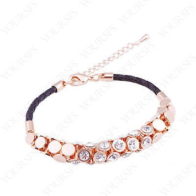   Gold GP Austrian Crystal Bangle Shinning Emullational Diamond Bracelet