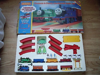   HORNBY THOMAS AND PERCY CLOCKWORK TRAIN SET. Ideal Xmas Present