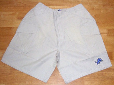 Detroit Lions coaches cargo shorts tan embroidered official on field 