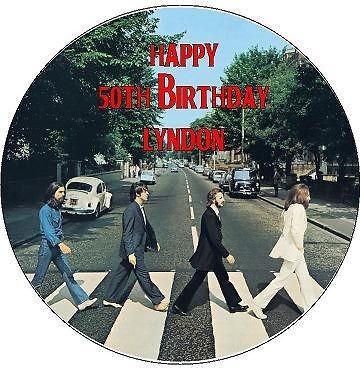 THE BEATLES ABBEY RD EDIBLE ICING IMAGE PARTY CAKE TOPPER DECORATION