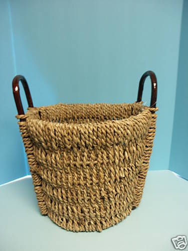   Round Seagrass Wicker Laundry Toys Legos Storage Organize Basket NEW