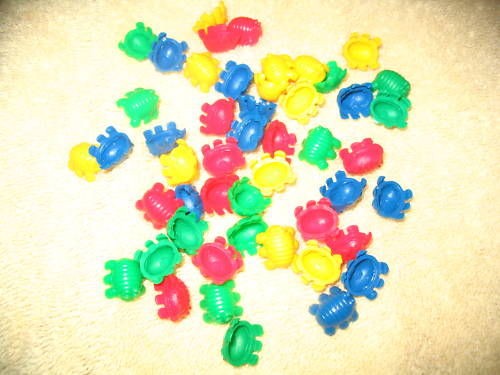 Bed Bugs Board Game Pieces, Yellow, Red, Blue & Green