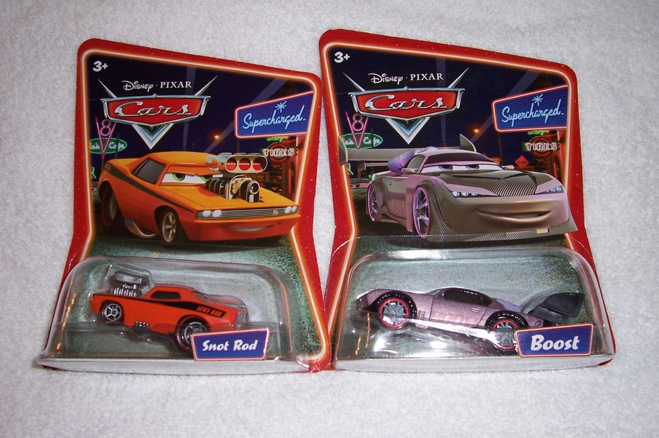 Disney Pixar Cars LOT of 2 Supercharged Series Snot Rod and Boost