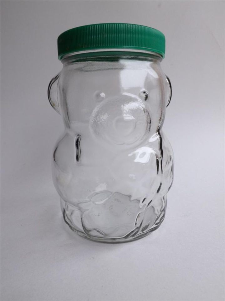 KRAFT PEANUT BUTTER VINTAGE GLASS COLLECTABLE BEAR PIGGY BANK JAR