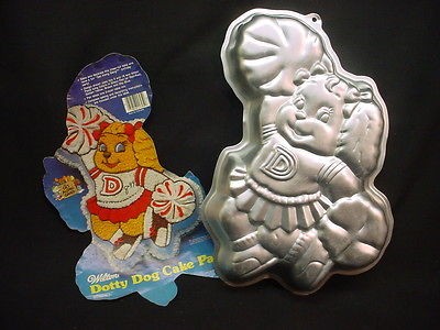 Wilton DOTTY DOG cake pan CHEERLEADER PUPPY metal mold INSERT GET 