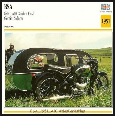 Bike Card 1951 BSA 650 A10 Golden Flash Sidecar Beeza