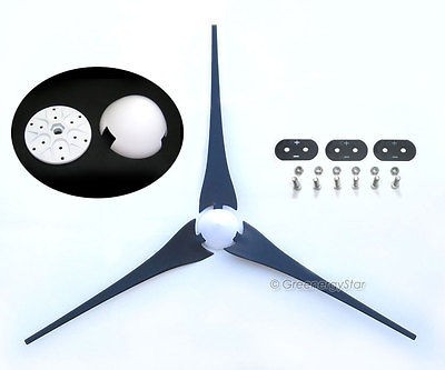 62 Wind Turbine Generator Blades + Hub + Nose Cone 3 socket fit 