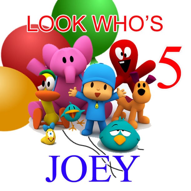 POCOYO BIRTHDAY T SHIRT PERSONALIZED CUSTOM NAME