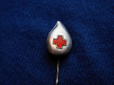 RED CROSS YUGOSLAVIA   BLOOD DONOR SILVER PIN BADGE