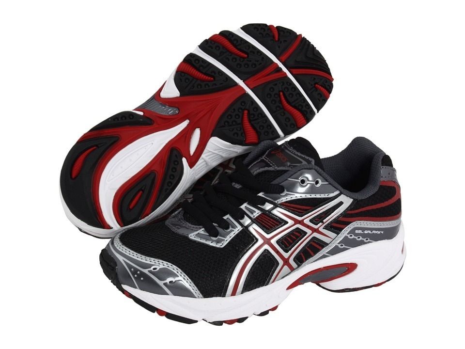 ASICS Kids Gel Galaxy 4 G #7645119 BLACK/LIGHTNING/BRICK RED RUNNING 