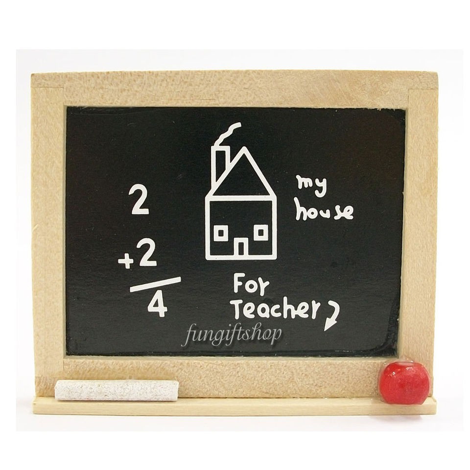   Miniature Roast Ornament School Toy Blackboard Board With Chalk Eraser