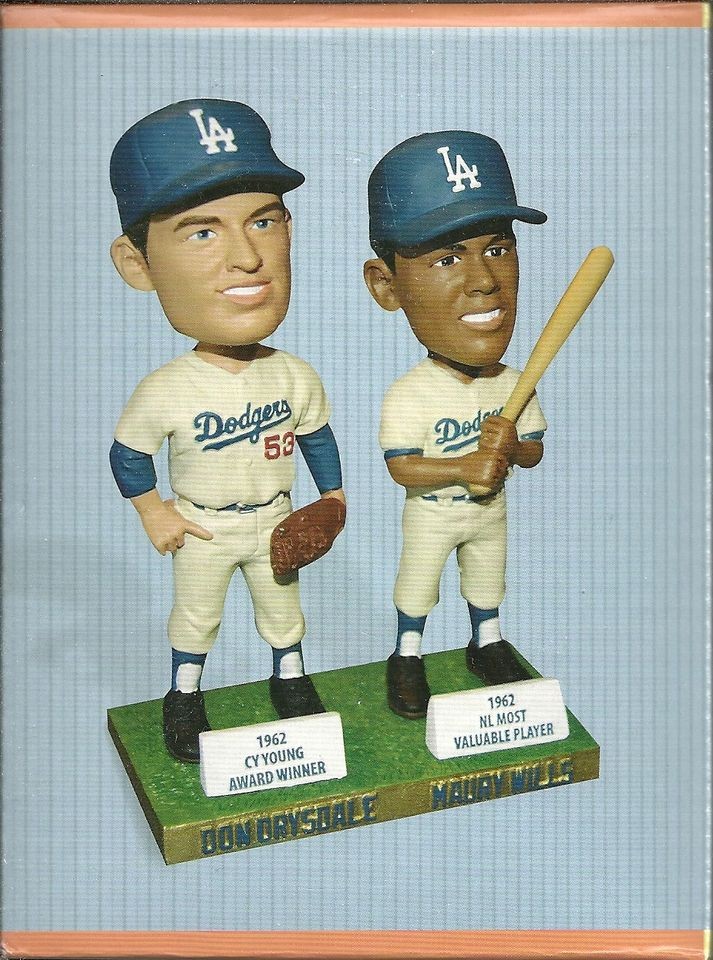 DON DRYSDALE / MAURY WILLS BOBBLE HEAD DODGER STADIUM GIVEAWAY MIB