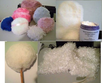 Body Powder Puff Handmade 3 1/2, 5 1/2, Lolipop & Mitt Sizes