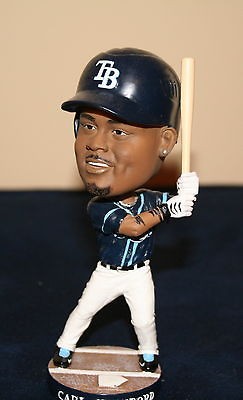 Carl Crawford Tamba Bay Rays Mini Bobblehead (RARE NO SPONSOR ON BASE)