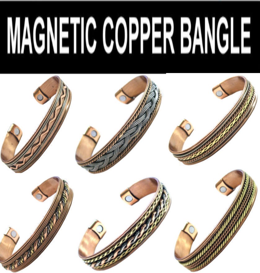 MAGNETIC COPPER BANGLE BRACELET THERAPY HEALTH ETHNIC DESIGN FOR MEN 