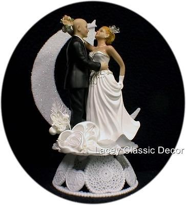  Groom strawberry BLOND fair lighter Hair Bride Wedding cake topper 