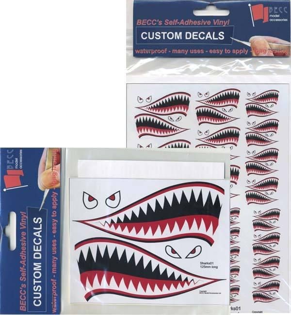 SHARK TEETH Decals   Model Cowling Sticker Set SHARK01