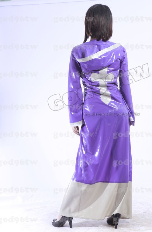   Rubber Gummi Rain Coat Nun Cross Catsuit Wear Uniform Burqa Robe Hat