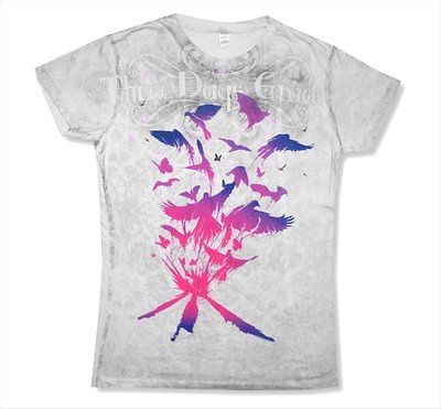 THREE DAYS GRACE   EXPLODING BIRDS BABYDOLL T SHIRT   NEW JUNIORS 