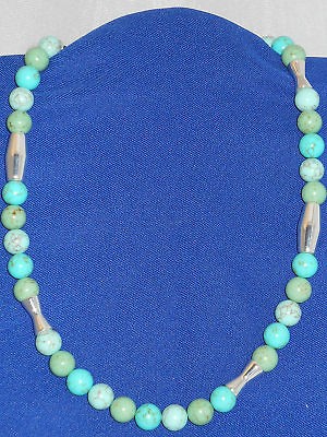 Ralph Lauren Silver Azure Beach 19 Turquoise Necklace