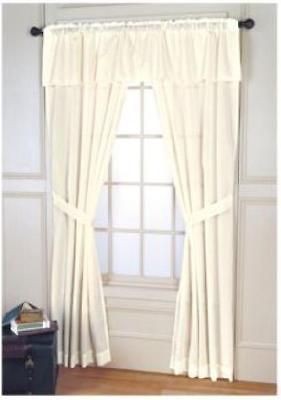 NEW MAYFIELD 5pc 70 X 84 ONE ROD WINDOW PANEL IN A BAG SET BEIGE $70