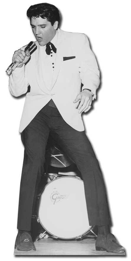 ELVIS PRESLEY WHITE JACKET LIFESIZE CARDBOARD CUTOUT