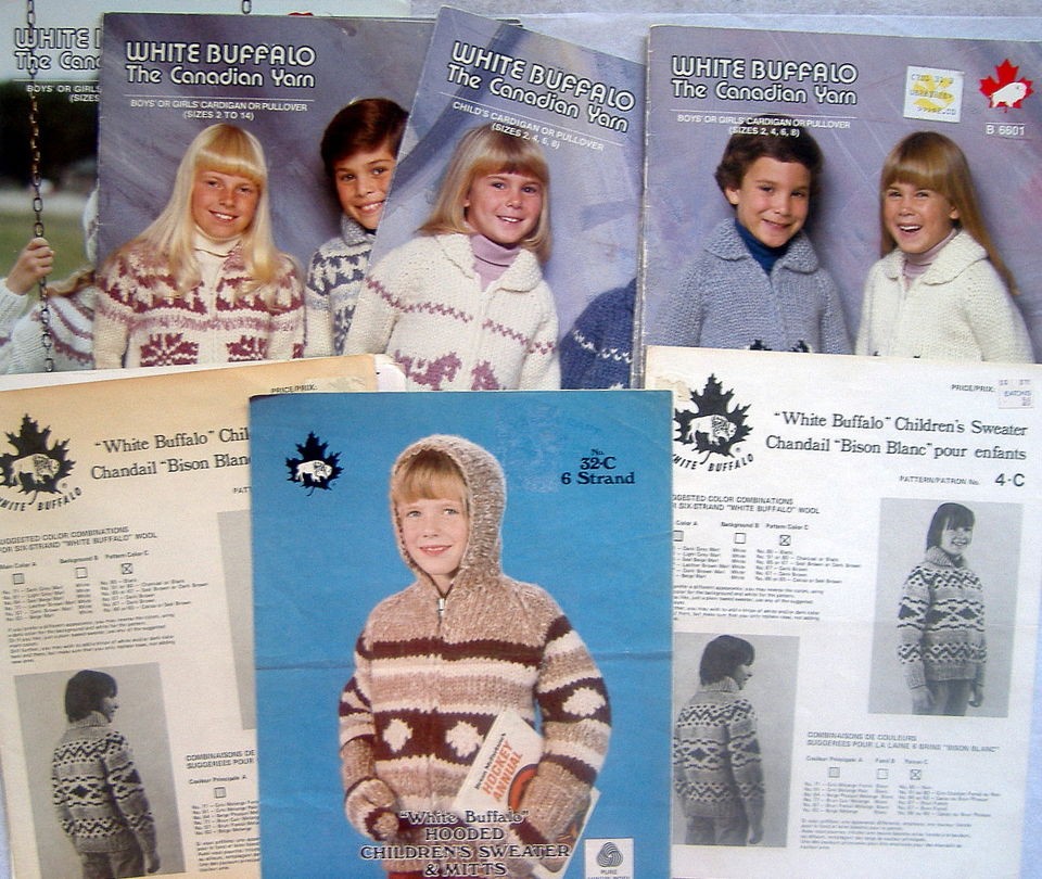   Childrens KIDS COWICHAN SWEATER Knitting Patterns   YOUR CHOICE