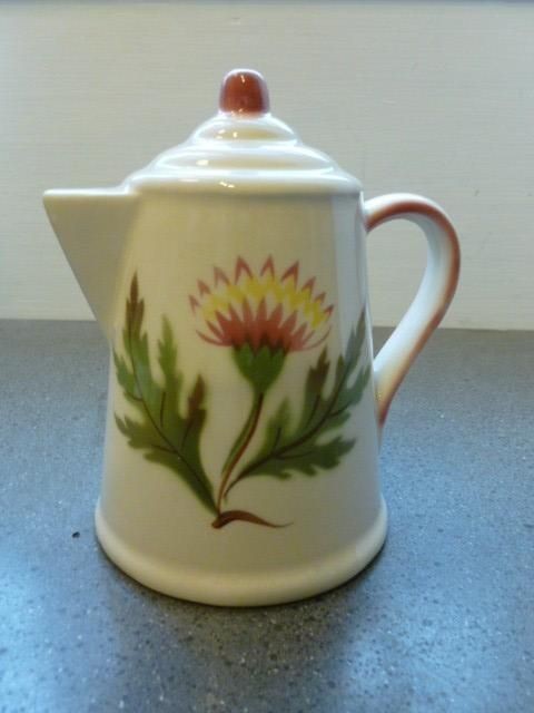 Vintage Ceramic Coffee Pot Thistle Flower Sugar Dispenser