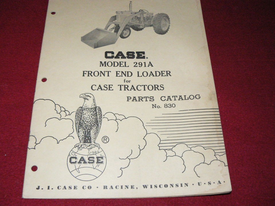 Case Tractor 291A Front End Loader Parts Manual